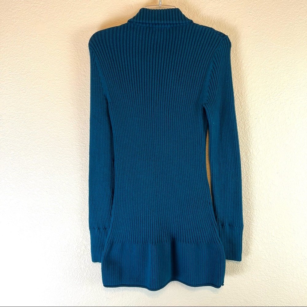 Eddie Bauer Women’s Teal Cable Knit Long Full Zip Sweater. Sz S - Picture 7 of 13